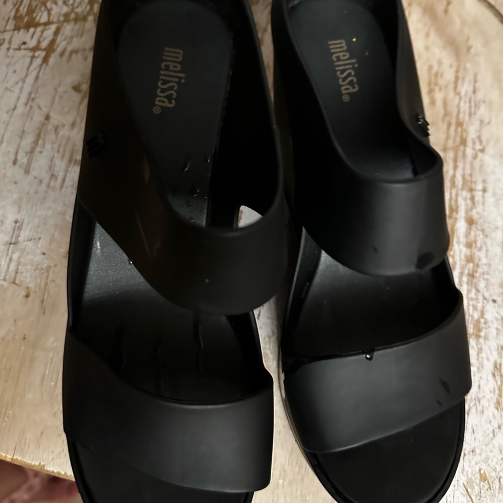 Melissa Black Wedge Shoes - Picture 8 of 10